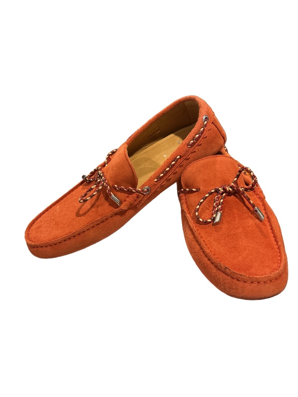 Paul Smith Orange Suede Men’s Driving Loafers - Classic Slip-On Size 7